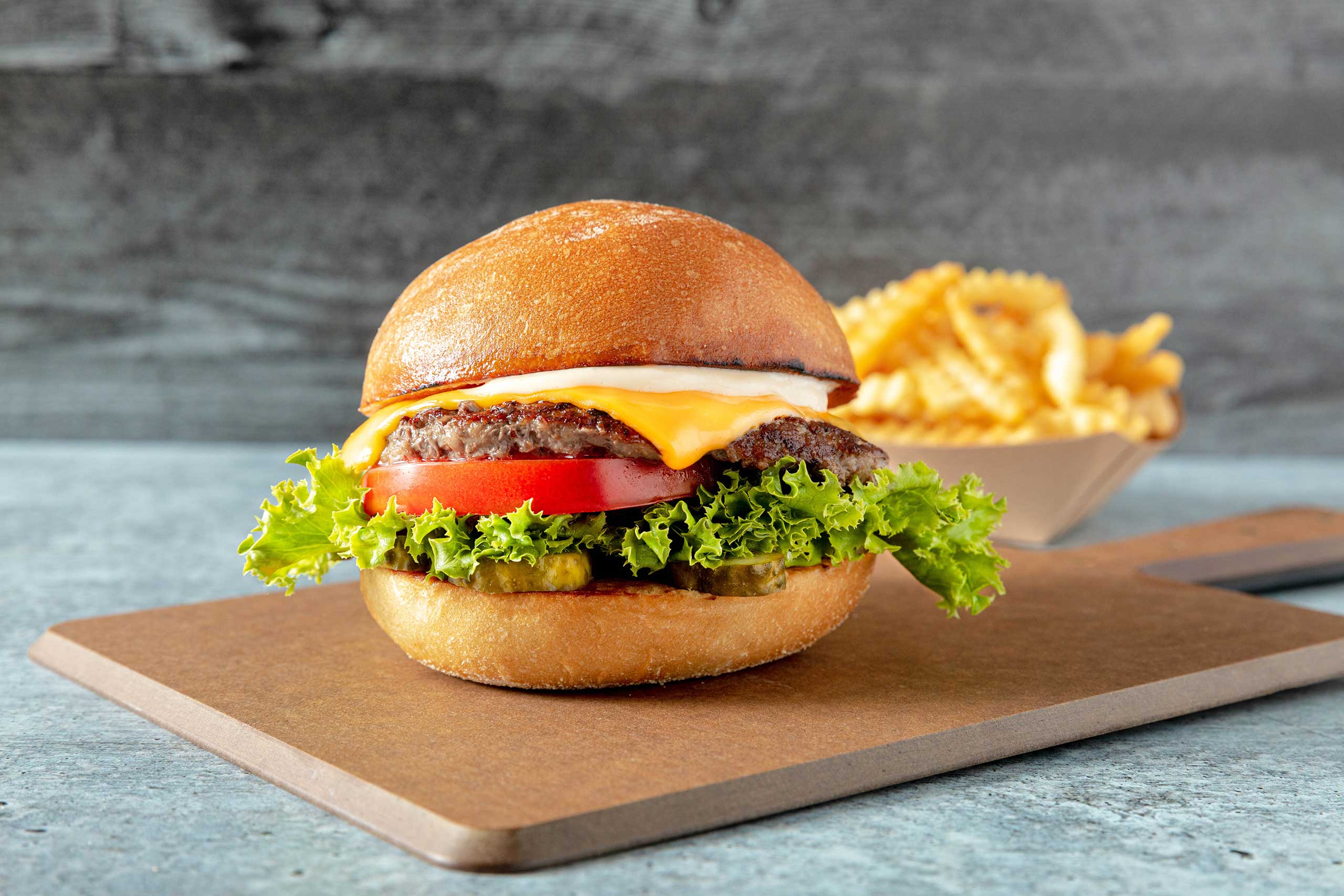 Burger and fries